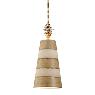 Elstead Lighting Anemone 1 Light PendantTaupe & Cream Patina from B&Q