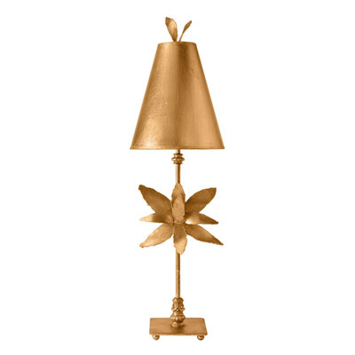 Elstead Lighting Flambeau Azalea 1Lt Table Lamp Finish: Gold Leaf Wired: 1X60W E27 220-240V 50Hz