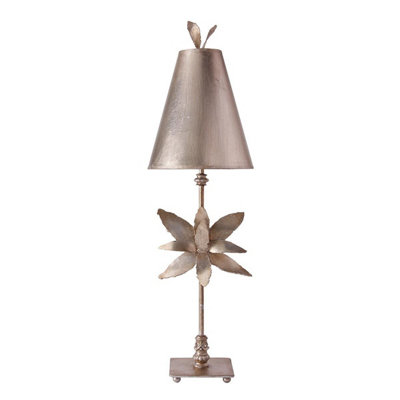 Elstead Lighting Flambeau Azalea 1Lt Table Lamp Finish: Silver Leaf Wired: 1X60W E27 220-240V 50Hz