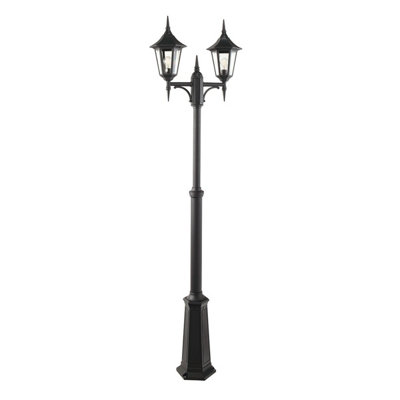 Elstead Valencia 2 Light Twin Outdoor Post Lantern Black Ip54E27
