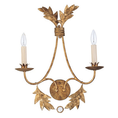 Luminosa Ing Luminosa Sweet Olive 2 Indoor Candle Wall E14 Light/Gold
