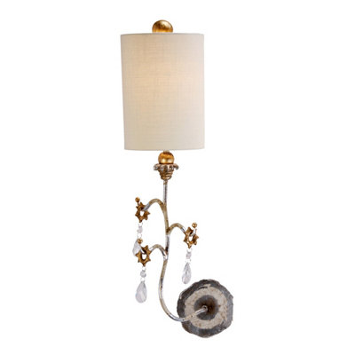 Elstead Lighting Tivoli 1 Light Wall LightSilver & Cream Patina from B&Q