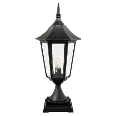 Elstead Valencia Grande 1 Light Outdoor Pedestal Lantern Black Ip44E27