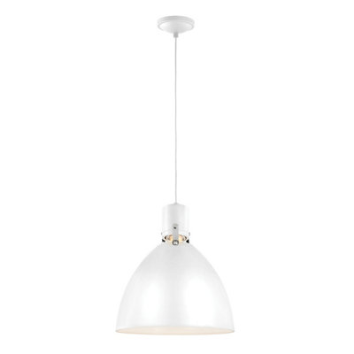 Elstead Lighting Brynne 1 Light Medium Led PendantPolished NickelFlat White/chrome from B&Q