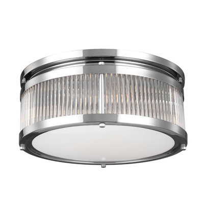 Elstead Paulson 4 Light Bathroom Flush Mount Ceiling Light Chrome Ip44G9 from B&Q
