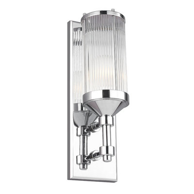 B&Q -  Elstead Paulson 1 Light Indoor Wall Light Chrome Ip44G9