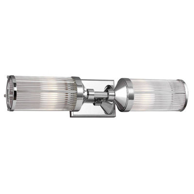 Luminosa Lighting Luminosa Paulson 2 Light Indoor Wall Light Chrome Ip44G9 from B&Q