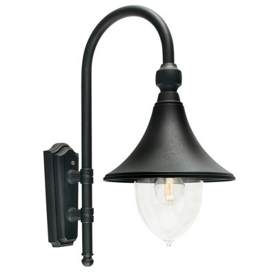 Elstead Firenze 1 Light Outdoor Dome Wall Lantern Light Black Ip54E27 from B&Q