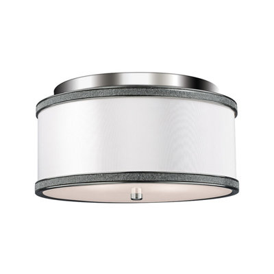 Elstead Lighting Pave 2 Light FlushPolished Nickel from B&Q