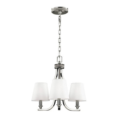 Elstead Lighting Pave 3 Light ChandelierPolished Nickel from B&Q