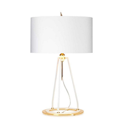 Elstead Lighting Ferrara 1Lt Table Lamp Finish: White Polished Gold Wired: 1X60W E27 220-240V 50Hz from B&Q