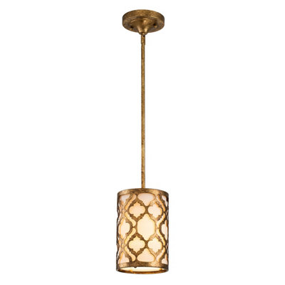 Elstead Arabella 1 Light Ceiling Mini Duo-Mount Pendant GoldE27 from B&Q