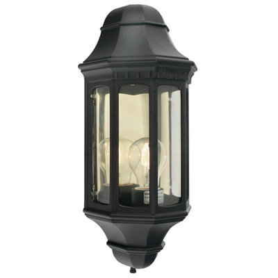 Luminosa Ing Elstead Malaga 1 Outdoor Wall Lantern Ip44, E27 Light/Black