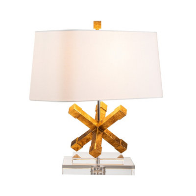 Elstead Jackson Square 1 Light Square Table Lamp GoldE27 from B&Q