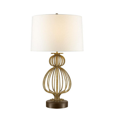 Gilded Nola Lafitte 1Lt Table Lamp Finish: Distressed Gold Wired: 1X100W E27 220-240V 50Hz from B&Q