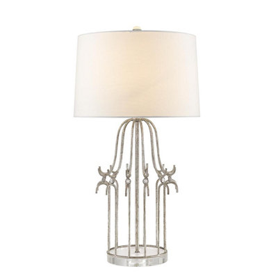 Gilded Nola Stella 1Lt Table Lamp Finish: Distressed Silver Wired: 1X100W E27 220-240V 50Hz from B&Q