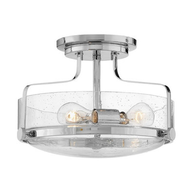 Luminosa Lighting Elstead Harper 3 Light Bowl Semi Flush Ceiling LightPolished Chrome