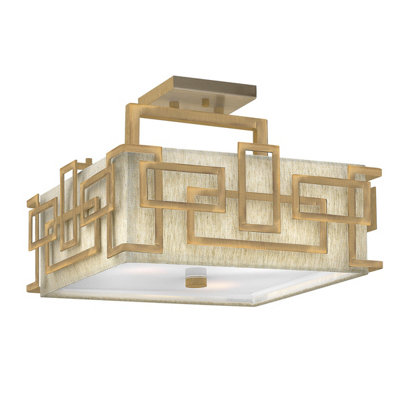 Elstead Lanza 3 Light Semi Flush Mount Ceiling Light Brushed BronzeE27 from B&Q