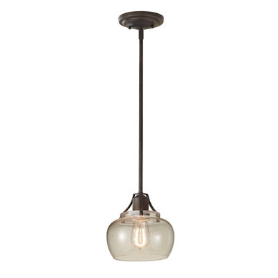 B&Q -  Elstead Urban Renewal 1 Light Dome Ceiling Mini Pendant RustIronE27