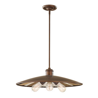 Elstead Urban Renewal 3 Light Large Dome Ceiling Pendant BronzeE27 from B&Q