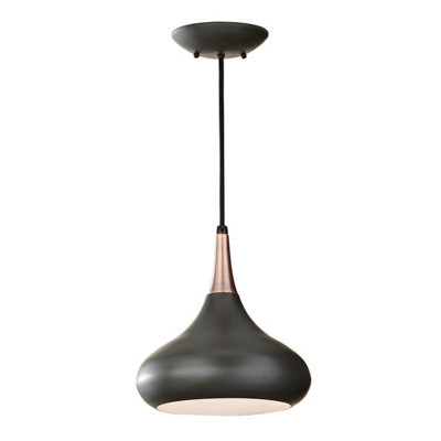 Elstead Beso 1 Light Dome Ceiling Pendant Dark BronzeE27 from B&Q