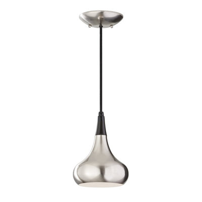 Elstead Beso 1 Light Dome Ceiling Pendant Brushed SteelE27 from B&Q