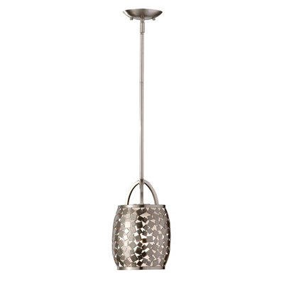 Elstead Lighting Zara 1 Light Mini PendantBrushed Steel from B&Q