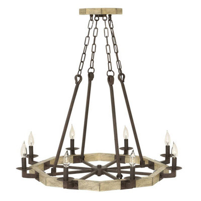 Elstead Wyatt 8 Light Chandelier Iron FinishE14 from B&Q