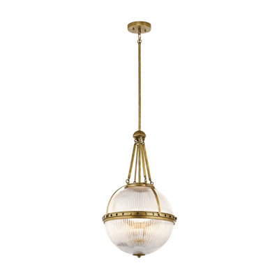 Elstead Aster 3 Light Globe Ceiling Pendant BrassE14 from B&Q