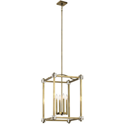 Elstead Lighting Cayden 4 Light Large PendantNatural Brass from B&Q