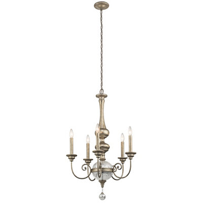 Elstead Rosalie 5 Light Chandelier Gold FinishE14 from B&Q