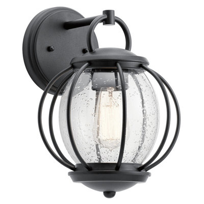 Elstead Vandalia 1 Light Outdoor Wall Lantern Black Ip44E27 from B&Q