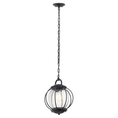 Luminosa Lighting Elstead Vandalia 1 Light Small Outdoor Ceiling Chain Lantern BlackE27 from B&Q