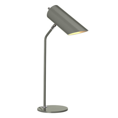 Elstead Quinto 1 Light Table LampDark Grey Polished NickelE27 from B&Q