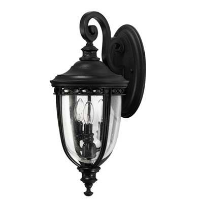 Elstead English Bridle 3 Light Outdoor Medium Wall Lantern Light Black Ip44E14 from B&Q