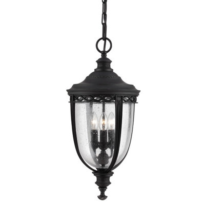 Luminosa Lighting Elstead English Bridle 3 Light Large Outdoor Ceiling Chain Lantern BlackE14 from B&Q