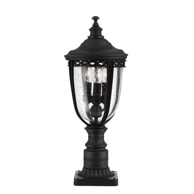 Luminosa Lighting Luminosa English Bridle 3 Light Medium Outdoor Pedestal Light Black Ip44E14 from B&Q