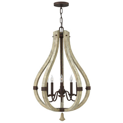 Elstead Middlefield 5 Light Chandelier Iron Rust FinishE14 from B&Q