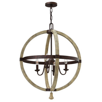 Elstead Middlefield Chandelier 4 Light Iron Rust FinishE14