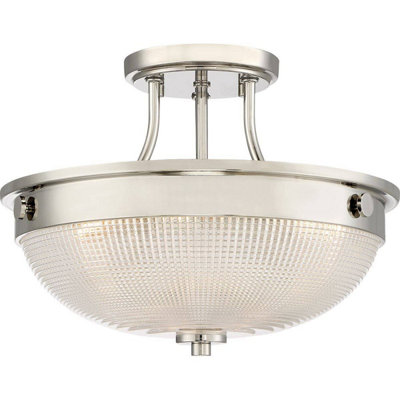 Luminosa Ing Elstead Mantle 2 Semi-Flush - Polished Nickel, E27 Light