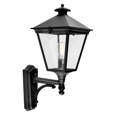 Elstead Turin 1 Light Outdoor Wall Lantern Light Black Ip54E27