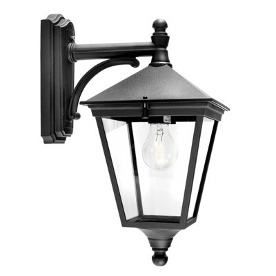 Elstead Turin 1 Light Outdoor Wall Lantern Light Black Ip54E27