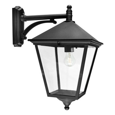 Elstead Turin Grande 1 Light Outdoor Wall Lantern Light Black Ip54E27