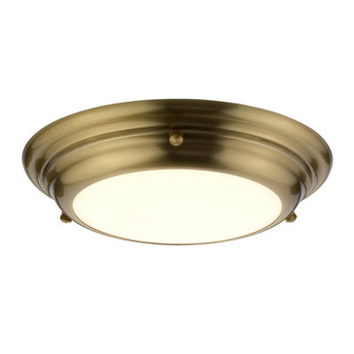 Elstead Welland 1 Light Mini Led Flush LightAged Brass from B&Q