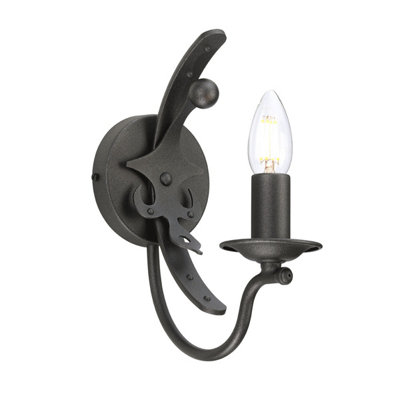 Elstead Windsor 1 Light Candle Wall LightGraphiteE14 from B&Q