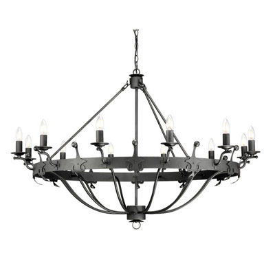 Elstead Windsor Graphite 12 Light Pendant Chandelier from B&Q