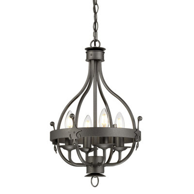 Elstead Windsor Chandelier 4 Light Graphite FinishE14 from B&Q