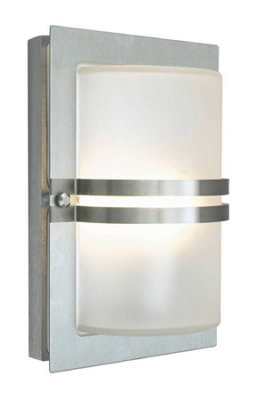 Elstead 1 Light Outdoor Frosted Flush Wall Light Stainless Steel Ip54E27