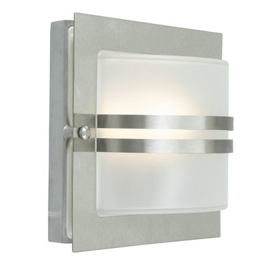 Elstead Bern 1 Light Outdoor Frosted Wall Light Stainless Steel Ip65E27 from B&Q
