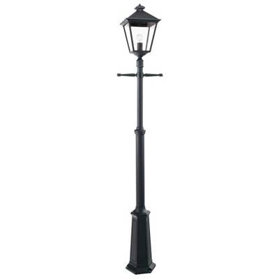 Elstead Turin Grande 1 Light Outdoor Post Signal Lantern Black Ip54E27 from B&Q